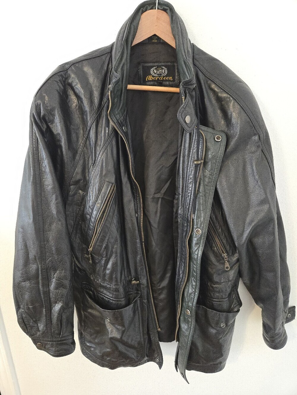 Vintage Aberdeen Leather Jacket Mens Medium Biker Fonz